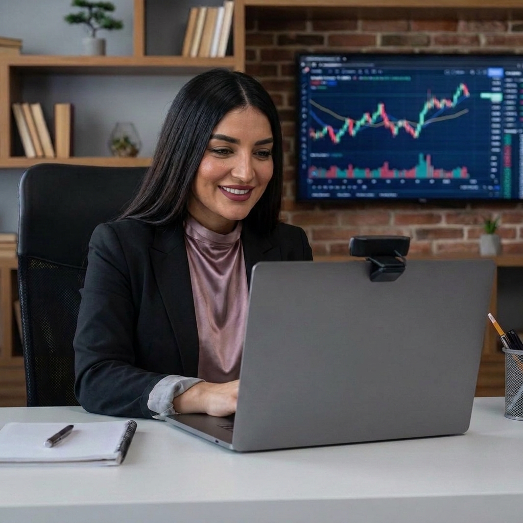 مريانا منعم تتابع جلسة تداول فردية عبر الإنترنت